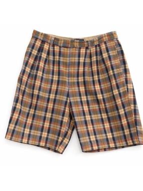 Men’s Chaps Ralph Lauren Plaid Cotton Shorts Size 36 Summer Preppy